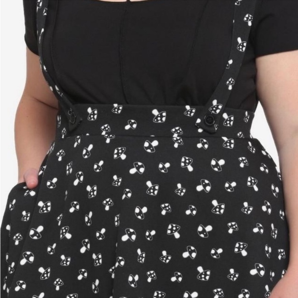 Midnight Hour Skirt-all romper mushroom black white 0X NWOT